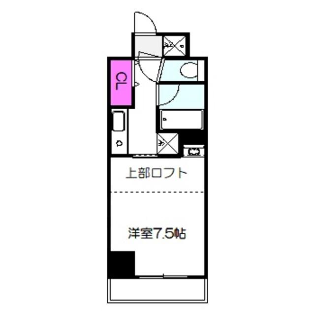 スリーゼ城(1K/4階)の間取り写真