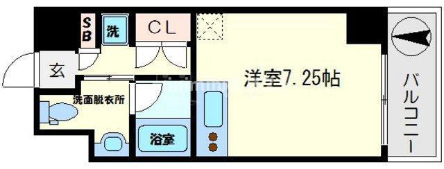 ルネ日本橋ANHELO(ワンルーム/3階)の間取り写真