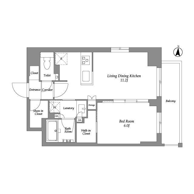 ウエリスアーバン住吉イースト(1LDK/3階)の間取り写真