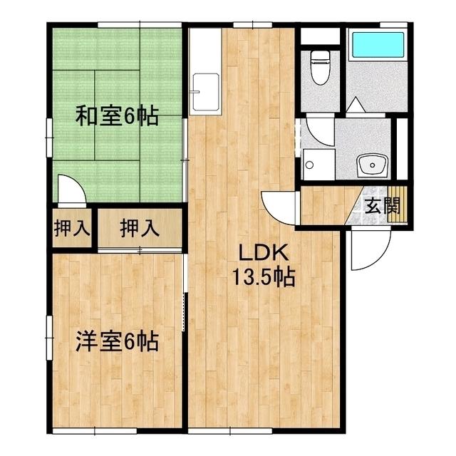 パストラルタウンABCDEFGHI(2LDK/1階)の間取り写真