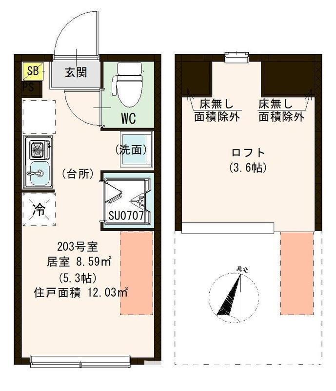 クレール小岩(ワンルーム/2階)の間取り写真