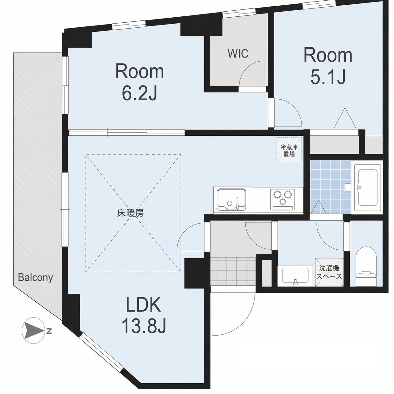 ブランテラサ(2LDK/1階)の間取り写真