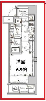 ビーピーアールレジデンス神田富山町(1K/3階)の間取り写真