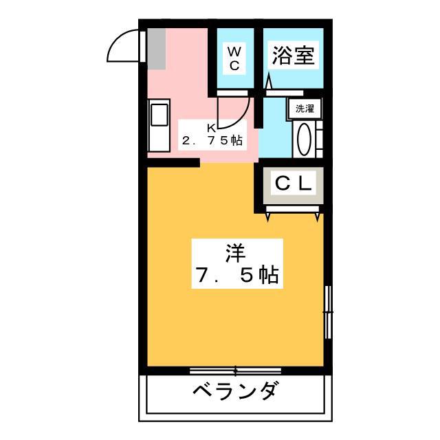 サンピュアシラトリ(1K/1階)の間取り写真