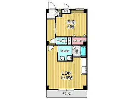 プランドールIII(1LDK/3階)の間取り写真