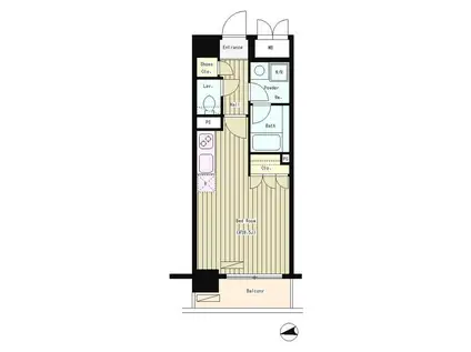 CITY CURRENT大手町(ワンルーム/9階)の間取り写真