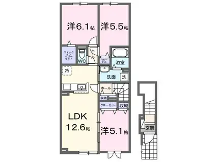 ベルメゾンG(3LDK/2階)の間取り写真