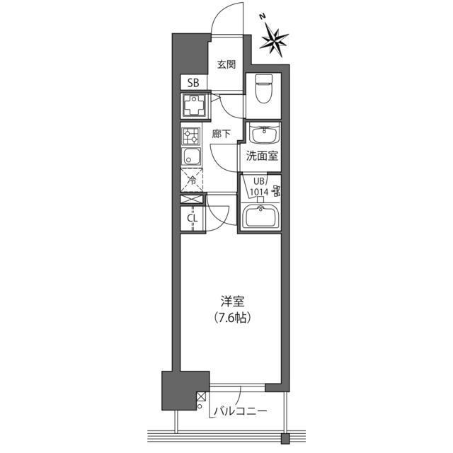 CROSS 吉祥寺(1K/4階)の間取り写真