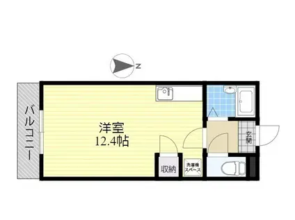 プレミアムレジデンス鶴崎(ワンルーム/6階)の間取り写真