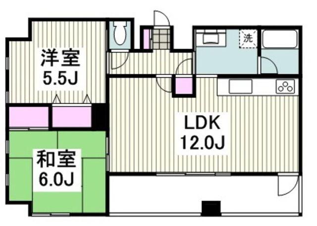 プリーマ仲町台(2LDK/4階)の間取り写真