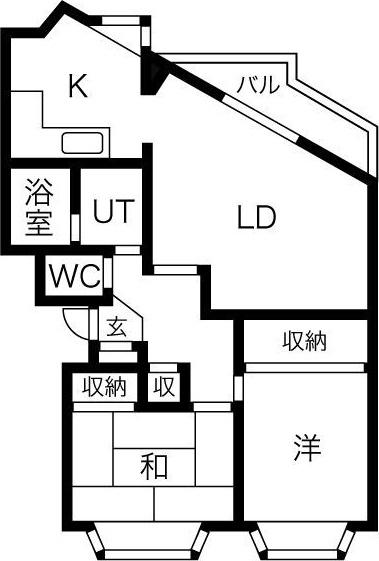 西岡サンマウンテンシャトー(2LDK/4階)の間取り写真