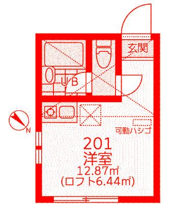 ユナイト汐入ウィリアム・ウォーカー(ワンルーム/2階)の間取り写真