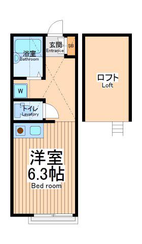 アルシオーネ東林間(ワンルーム/2階)の間取り写真