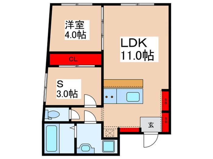 TRIAS155(1SLDK/3階)の間取り写真