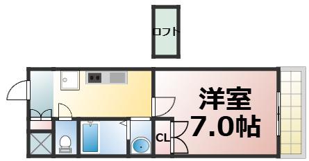 ヴィアルシティ深江(1K/7階)の間取り写真