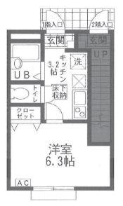 SHUKURA菊野台(1K/1階)の間取り写真