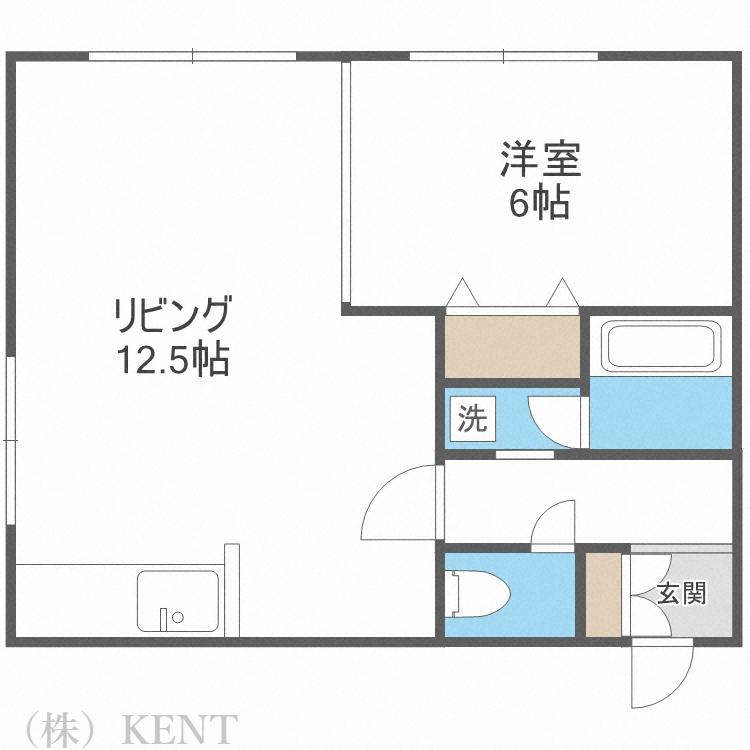 ビラNY(2LDK/3階)の間取り写真