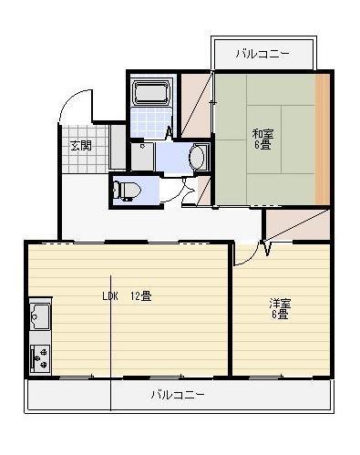 パールマンションITO(2LDK/2階)の間取り写真