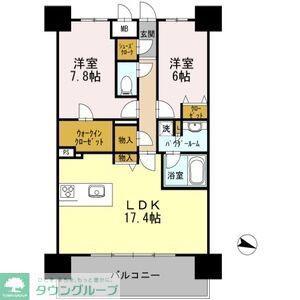ロイヤルパークスERささしま イースト(2LDK/12階)の間取り写真