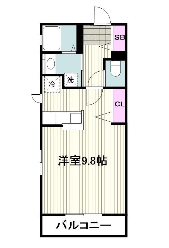 メゾン松洋(1K/2階)の間取り写真