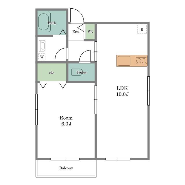 M-CREST ANNEX(1LDK/1階)の間取り写真