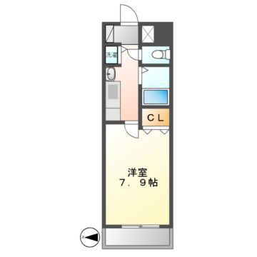 プレサンス栄メディパーク(1K/3階)の間取り写真