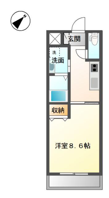 シャインキャッスル(1K/1階)の間取り写真