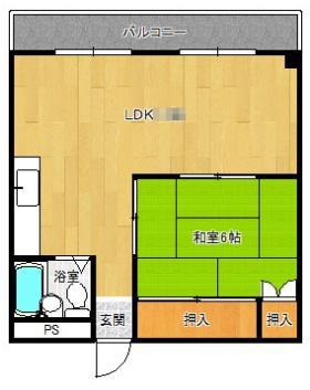 ソリッソ有馬(1LDK/3階)の間取り写真