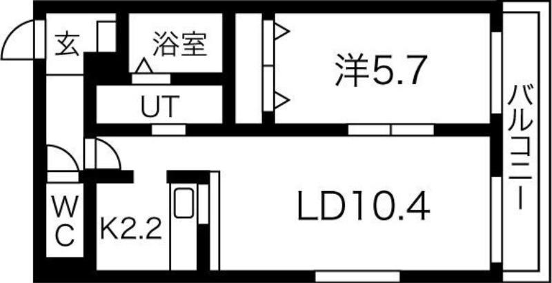 サンコート北7条 弐番館(1LDK/4階)の間取り写真