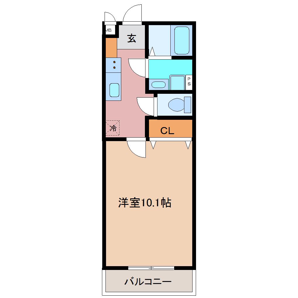 PROTEA明石南(1K/1階)の間取り写真