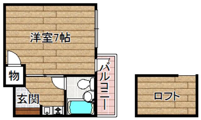 レジデンス真上(1K/2階)の間取り写真