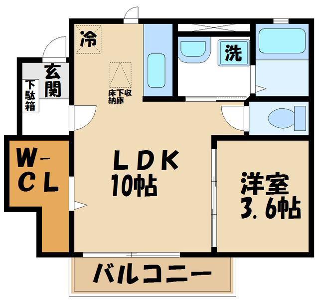 リアンII(1LDK/1階)の間取り写真