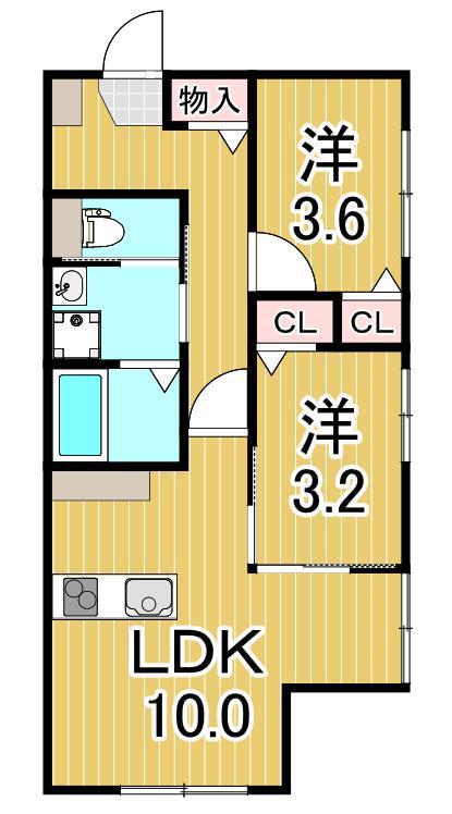 リザーブ北綾瀬(2LDK/4階)の間取り写真