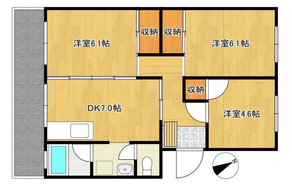 第2真屋ビル(3DK/3階)の間取り写真
