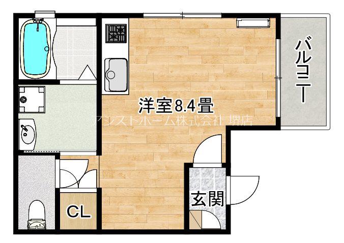 グランビア南半町西(ワンルーム/2階)の間取り写真