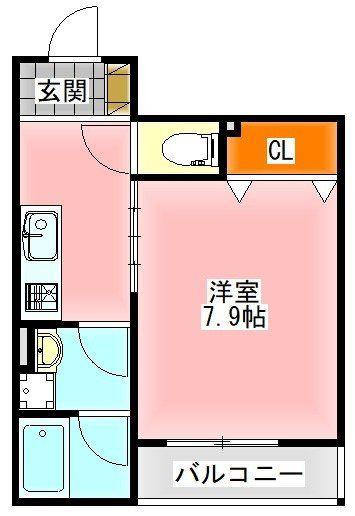 R-EIGHT(1K/1階)の間取り写真
