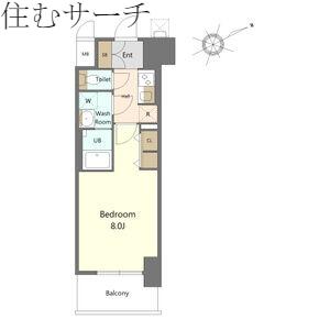 S-RESIDENCE四日市市堀木AMANTE(1K/13階)の間取り写真