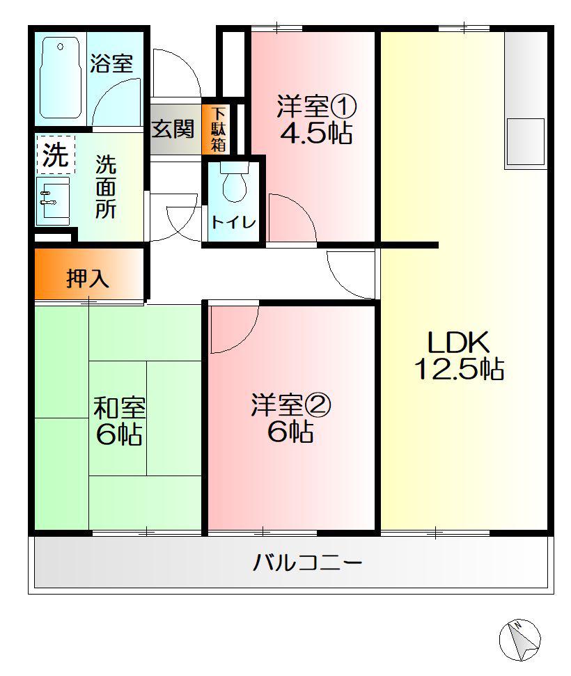 メゾン・カネト(3LDK/8階)の間取り写真