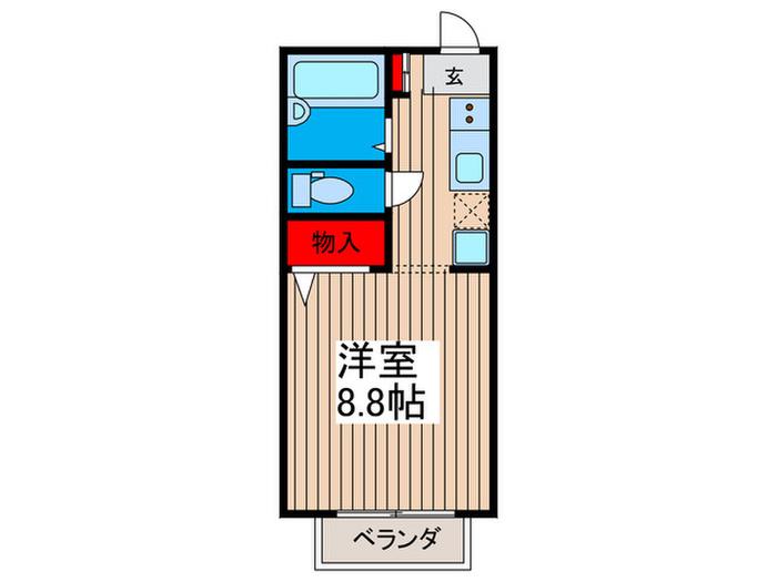 グランデ川角(ワンルーム/2階)の間取り写真