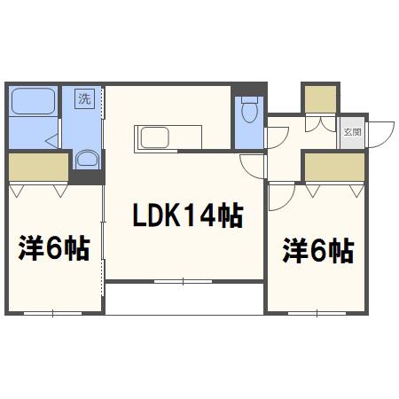 メゾンMT栄通(2LDK/5階)の間取り写真