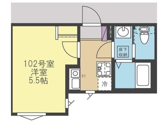 コモリベルタ(1K/1階)の間取り写真