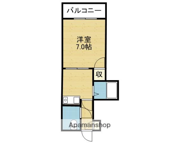 スマイルハイツ桃谷(1K/2階)の間取り写真