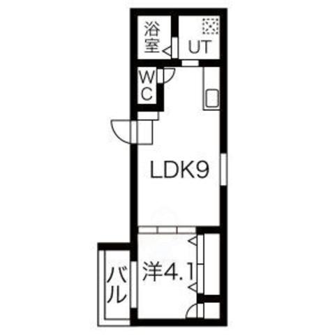Fメゾン西加賀屋Ⅱ番館(1LDK/3階)の間取り写真