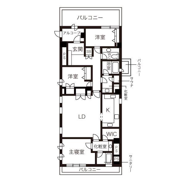 ファーストビュー神楽坂(3LDK/2階)の間取り写真