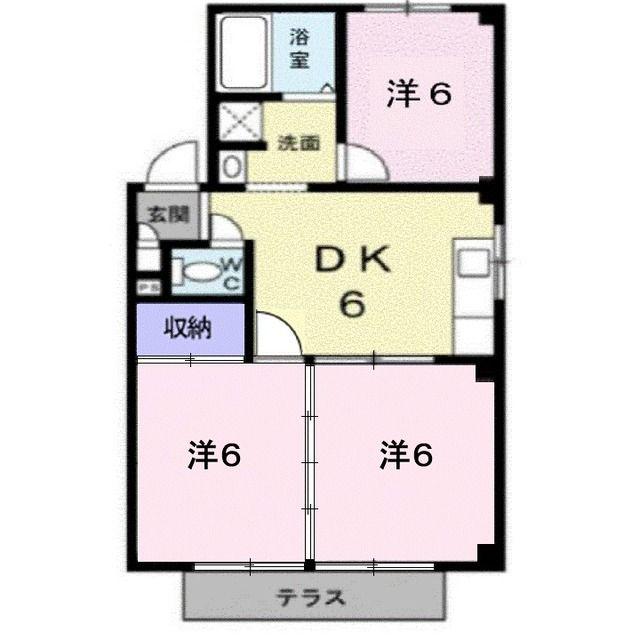 グリーンハイツB(3DK/1階)の間取り写真