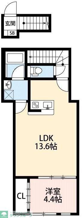 グリュック カシワ(1LDK/2階)の間取り写真