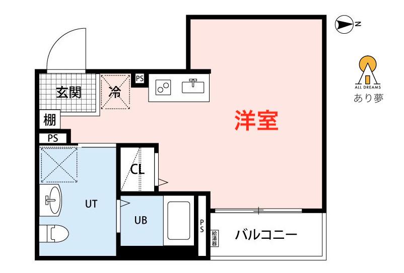 レガーロ西谷(ワンルーム/3階)の間取り写真