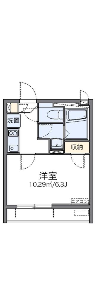 レオパレスARK KUMANOMAE(1K/3階)の間取り写真