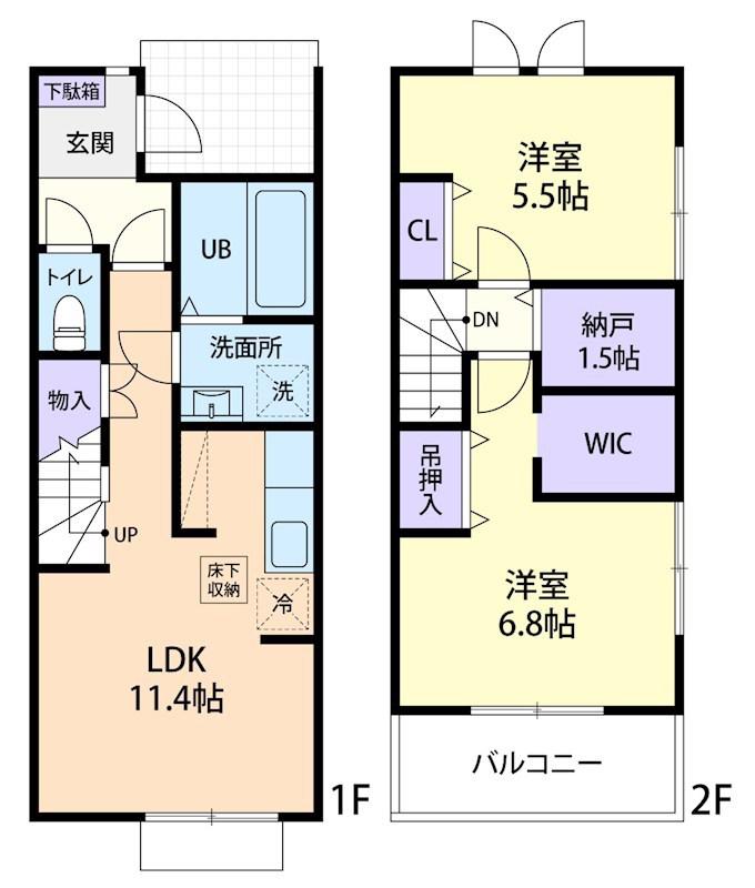 PLEIN DE SOURIRES(2LDK/1階)の間取り写真