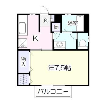 PAL八乙女(1K/1階)の間取り写真